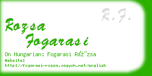 rozsa fogarasi business card